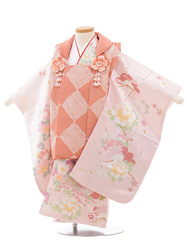 七五三 着物 3歳 レンタル 七五三 3歳 被布 セット 753 女の子 七五三レンタル 3506 cotocomachi ピンク 花 3歳 女児 被布 七五三...