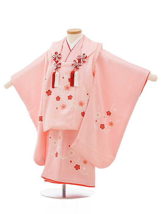 七五三 着物 3歳 レンタル 七五三 3歳 被布 セット 3698 正絹 ピンク梅絞り 女の子 七五三レンタル 3歳 女児 被布 七五三 三歳女児 被布コート ...
