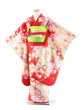 七五三レンタル(7歳女児袋帯) 正絹 7756 京友禅 四季の花々 四つ身 753 子ども お祝い着 正月 7歳 7才 七才 七歳 女児 7歳着物 フルセットレンタル 7歳着物フルセット きものレンタル 新品足袋プレゼント 往復送料無料【レンタル】