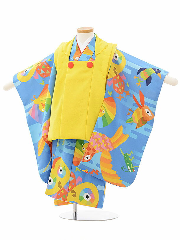 七五三 着物 3歳 男の子 被布 レンタル 男児 七五三 着物 七五三レンタル 2482HAPPYEARTH空きいろ×水色 3歳 3才 3歳男の子 男児 着物 ...