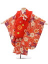 七五三 着物 3歳 レンタル 七五三 3歳 被布 セット 3662 正絹 紅一点 赤×クリーム地 赤梅 女の子 七五三レンタル 3歳 女児 被布 七五三 三歳女...