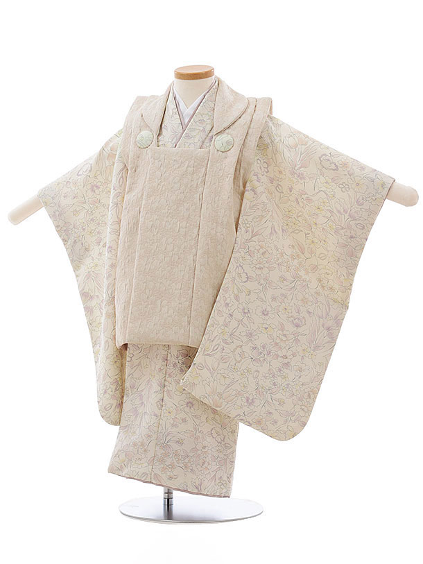 七五三 着物 3歳 レンタル 七五三 3歳 被布 セット 3686 ベージュピンク小花 女の子 七五三レンタル 3歳 女児 被布 七五三 三歳女児 被布コート ...