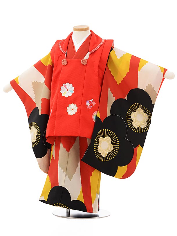 七五三 着物 3歳 レンタル 七五三 3歳 被布 セット 3823赤×赤地梅 女の子 七五三レンタル 3歳 女児 被布 七五三 三歳女児 被布コート 子供 お祝...
