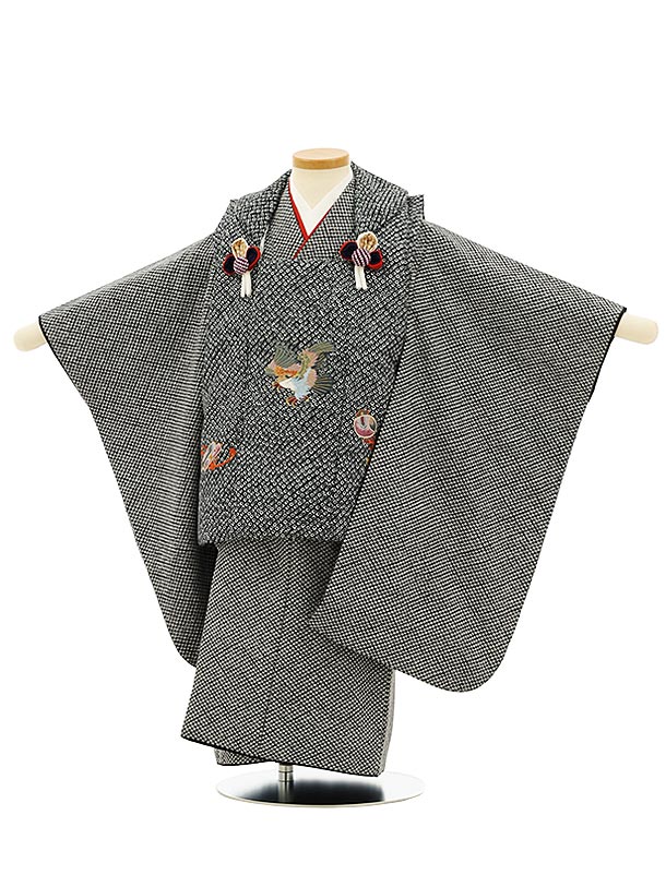 被布 レンタル 男児 七五三 被布 着物 レンタル 七五三 2767黒地鷹刺繍x黒地疋田柄 3歳男の子 七五三 男児 着物 3歳 子供 きもの 被布 セット お...