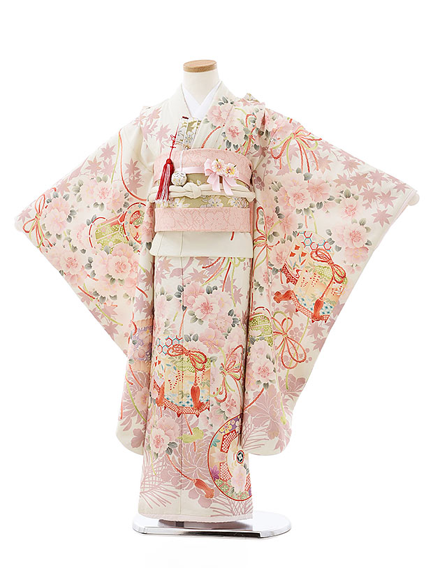 七五三 着物 7歳 フルセット レンタル 女の子 7906 華徒然 クリーム絵羽 春秋桜 753 子ども お祝い着 正月 ブランド 7才 七才 七歳 女児 フルセットレンタル 7歳着物フルセット きものレンタル 新品足袋プレゼント 往復送料無料【レンタル】 2