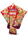 七五三 着物 7歳 フルセット レンタル 女の子 7972 赤地裾紫 熨斗に桜 753 子ども お祝い着 正月 7才 七才 七歳 女児 フルセットレンタル 7歳...