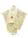 七五三 着物 3歳 レンタル 七五三 3歳 被布 セット 【正絹】4123白刺繍菊xパステルグリーン四季花 女の子 七五三レンタル 3歳 女児 被布 七五三 三...