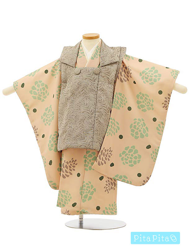 七五三 着物 3歳 男の子 被布 レンタル 男児 七五三 着物 七五三レンタル O003 【pitapita】 pine cone-3ベージュ 3歳 3才 3歳...