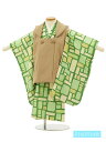 七五三 着物 3歳 男の子 被布 レンタル 男児 七五三 着物 七五三レンタル O008 【pitapita】 rectangle-2黄緑 3歳 3才 3歳男の...