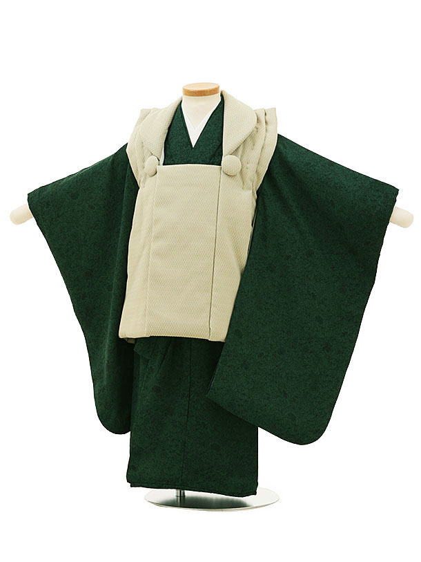 被布 レンタル 男児 七五三 被布 着物 レンタル 七五三 W098ペールグリーンx深緑小花 3歳男の子 七五三 男児 着物 3歳 子供 きもの 被布 セット ...