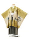 七五三レンタル 男の子 X149【高級正絹】うぐいす色ぼかし吉祥文様鷹x黒グレー縞袴 着物 5歳 男の子 レンタル 袴セット 男児 753 5歳男の子 フルセット 子ども きものレンタル 七五三レンタル 羽織 お正月 和装 お祝い 新品足袋プレゼント 往復送料無料【レンタル】(4)
