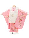 七五三 着物 3歳 レンタル 七五三 3歳 被布 セット 4433【正絹】白刺繍鞠xピンク亀甲鈴 女の子 七五三レンタル 3歳 女児 被布 七五三 三歳女児 被布コート 子供 お祝い着 正月 3歳 3才 きものレンタル 新品足袋プレゼント 往復送料無料【レンタル】(4)