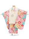 七五三 着物 3歳 レンタル 七五三 3歳 被布 セット 4451クリーム刺繍鞠x水色桜鞠 女の子 七五三レンタル 3歳 女児 被布 七五三 三歳女児 被布コート 子供 お祝い着 正月 3歳 3才 きものレンタル 新品足袋プレゼント 往復送料無料【レンタル】