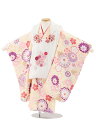 【レンタル】着物 七五三レンタル(3歳女児被布)4897 白花刺繍×クリームピンクぼかし菊 3歳 被布 フルセット 女の子 お祝い着 正月 3才 女児 きものレンタル〔往復送料無料〕