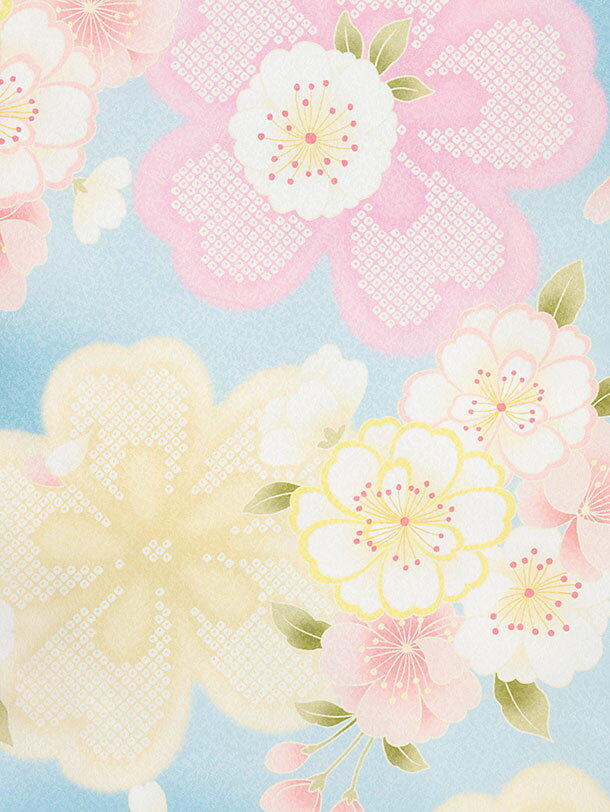 七五三 着物 3歳 レンタル 七五三 3歳 被布 セット 4501 白×水色 八重桜 女の子 七五三レンタル 3歳 女児 被布 七五三 三歳女児 被布コート 子供 お祝い着 正月 3歳 3才 きものレンタル 新品足袋プレゼント 往復送料無料【レンタル】 3