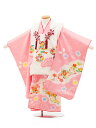七五三 着物 3歳 レンタル 七五三 3歳 被布 セット 4548【正絹】白×ピンク 鞠鈴 女の子 七五三レンタル 3歳 女児 被布 七五三 三歳女児 被布コー...
