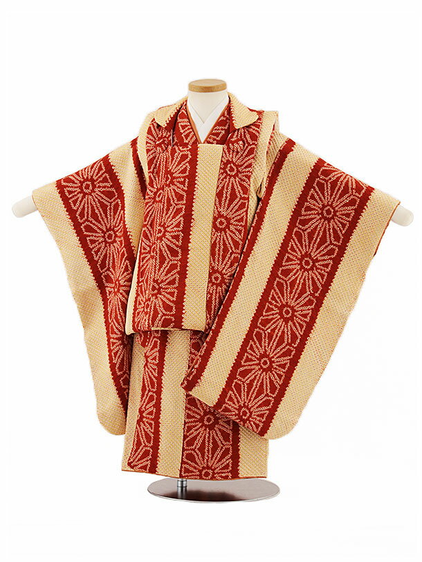 七五三 着物 3歳 レンタル 七五三 3歳 被布 セット 4643【正絹】ベージュ絞り×海老茶絞り柄 女の子 七五三レンタル 3歳 女児 被布 七五三 三歳女児...