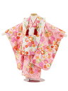 七五三 着物 3歳 レンタル 七五三 3歳 被布 セット 4657 白×ピンク疋田柄花づくし 女の子 七五三レンタル 3歳 女児 被布 七五三 三歳女児 被布コ...
