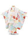 【レンタル】着物 七五三レンタル(2歳女被布)4987 薄ピンク×水色 鞠と古典花 2歳 被布 フルセット 女の子 お祝い着 正月 2才 女児 きものレンタル〔往復送料無料〕