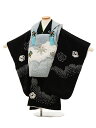 被布 レンタル 男児 七五三 被布 着物 レンタル 七五三 W148【高級正絹】グレー刺繍松竹x黒地梅 正絹 3歳男の子 七五三 男児 着物 3歳 子供 きもの 被布 セット お正月 和装 お祝い 3才 3歳 男の子 被布コート 新品足袋プレゼント 往復送料無料【レンタル】