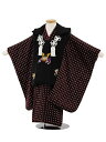 被布 レンタル 男児 七五三 被布 着物 レンタル 七五三 W306【正絹】黒刺繍兜×バーガンディー 正絹 3歳男の子 七五三 男児 着物 3歳 子供 きもの 被布 セット お正月 和装 お祝い 3才 3歳 男の子 被布コート 新品足袋プレゼント 往復送料無料【レンタル】