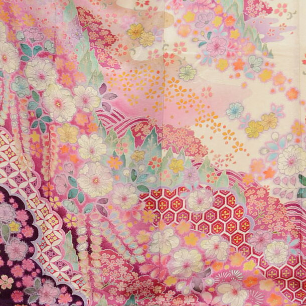 【レンタル】〔振袖〕〔貸衣装〕振袖レンタルE024 白辻が花 春模様〔結婚〕〔卒業式〕〔フルセット〕〔rental〕〔振り袖〕〔往復送料無料〕〔新品足袋プレゼント〕〔女性和服〕〔フリソデ furisode〕〔振り袖〕〔振袖 セット〕