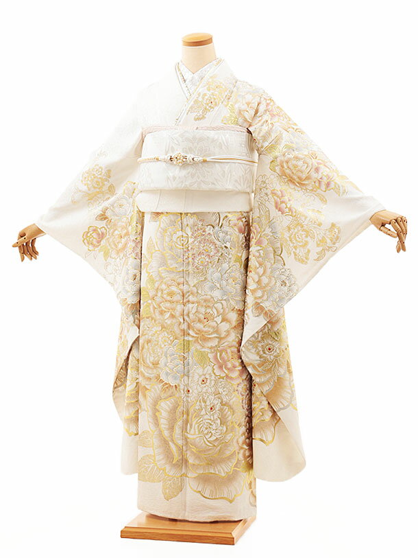 【成人式 振袖 レンタル】成人式 振袖|成人式振袖レンタル|振袖 1436　白地 金彩 百花繚乱|☆新品足袋プレゼント☆|振袖レンタル|成人式 振袖|レンタル 振袖|正絹|振袖 セット|振袖フルセット|成人式 レンタル|rental|貸衣装|