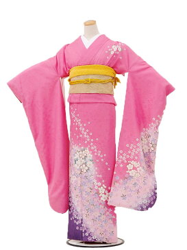 【レンタル】成人式 振袖 レンタル〔成人式 振袖〕成人式振袖レンタル325sピンクに桜小花〔成人式〕〔フルセット〕〔往復送料無料〔足袋プレゼント〕/女性和服/ふりそで れんたる せいじんしき/振り袖/成人式 レンタル/振袖 レンタルfy16REN07