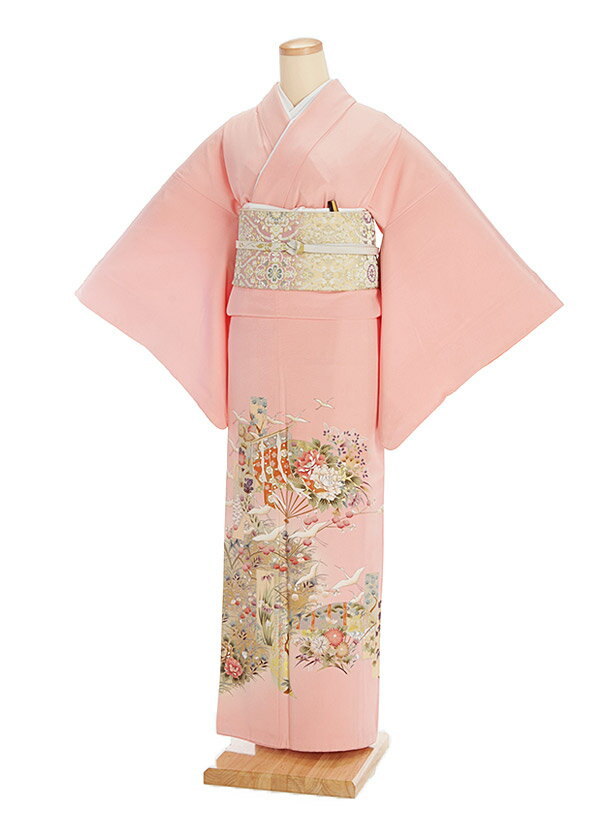 色留袖 レンタル 正絹 556 薄紅 親族 結婚式 往復送料無料 食事会 表彰式 色留め袖レンタル 姉 着物 祖母 式典 人気 新品足袋プレゼント レンタル とめそで トメソデ 女性和服 貸衣装 留袖 フルセット【レンタル】