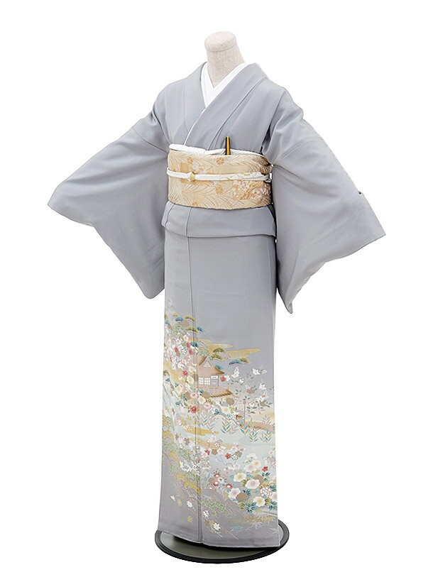 色留袖 レンタル 正絹 564 薄鈍 親族 