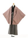 【レンタル】〔小学生 卒業式 袴〕ジュニア袴レンタルセット男児9113エンジ千鳥格子×黒縞袴/男の子/小学生/袴/セット(☆新品足袋プレゼント☆)小学生 卒業式...