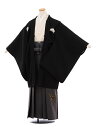 【レンタル】〔小学生 卒業式 袴〕〔卒業式袴セット 小学生〕9434 小町Kids 黒紋付×グレー袴/男の子/小学生/袴/セット(☆新品足袋プレゼント☆)小学生...