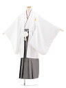 【レンタル】【卒業式袴セット 小学生】小学生卒業式袴レンタル(男の子)D014 白紋付×シルバー袴|小学生 卒業式 袴 レンタル 男の子|小学生|袴|男の子|袴...