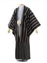 【レンタル】袴レンタル男 成人式 卒業式レンタルmen0052 黒ストライプ×シルバー袴(L)〔成人式 袴 レンタル 男 〔結婚式 〔メンズ袴 〔新郎袴 〔成人...