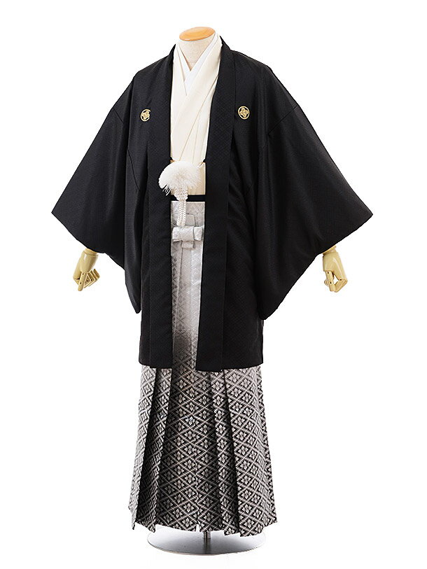 成人式 レンタル 紋付き袴 男袴 成人式レンタル 卒業式 男性用袴 men0093 黒 紋付×白黒ぼかし菱 L 紋服 メンズ袴 フルセット 往復送料無料 羽織袴...