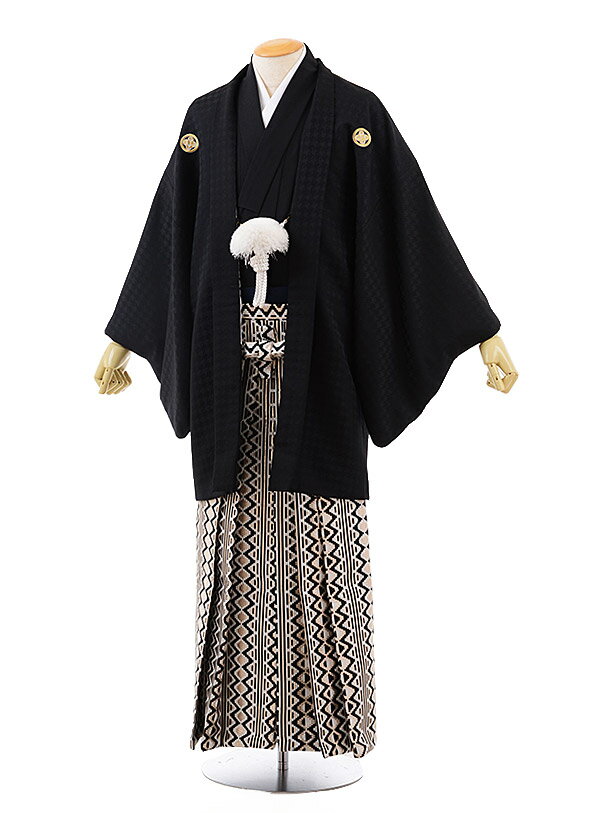 成人式 レンタル 紋付き袴 男袴 成人式レンタル 卒業式 男性用袴 men0101 黒地 虎×白黒 L 紋服 メンズ袴 フルセット 往復送料無料 羽織袴レンタル...