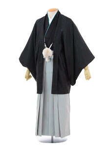 【レンタル】(男性袴 レンタル)〔成人式 レンタル 男性用袴レンタル1AFD050 黒ドット羽織×水色シルバー袴〔成人式 袴 レンタル 男 〔結婚式 〔メンズ袴 〔新郎袴 〔成人式 〔フルセット 【往復送料無料】格安セール