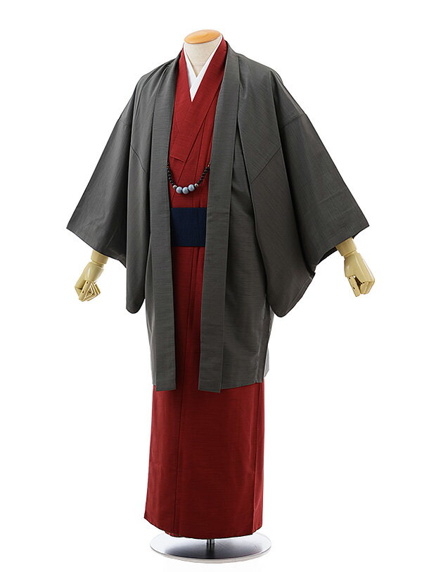 【レンタル】〔着物レンタル〕〔男性用カジュアル着物 レンタル〕〔七五三〕メンズアンサンブル レンタル1CY0007 HLブラウン〔165cm〜170cm対応〕〔...