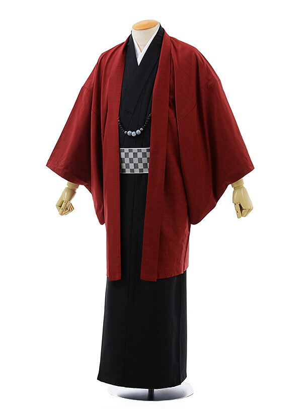 【レンタル】〔着物レンタル〕〔男性用カジュアル着物 レンタル〕〔七五三〕メンズアンサンブル レンタル1CY0012 HLブラウン〔170cm〜175cm対応〕〔...