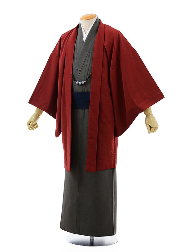 【レンタル】〔着物レンタル〕〔男性用カジュアル着物 レンタル〕〔七五三〕メンズアンサンブル レンタル1CY0016 HLブラウン〔170cm〜175cm対応〕〔...