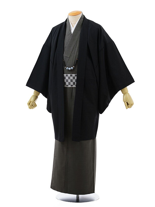 【レンタル】〔着物レンタル〕〔男性用カジュアル着物 レンタル〕〔七五三〕メンズアンサンブル レンタル1CY0018 HLブラウン〔170cm〜175cm対応〕〔...