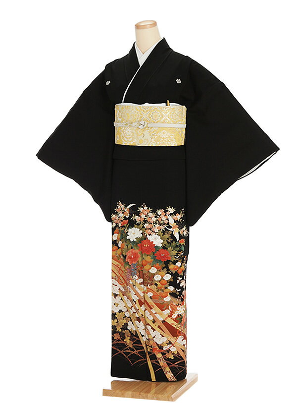 留袖レンタル〔黒留袖レンタル〕レンタル留袖E091 花かご〔往復送料無料〕〔黒留袖/着物レンタル〕〔女性和服〕〔留袖〕〔とめそでトメソデ〕留袖レンタル留袖レンタルfy16REN07【レンタル】