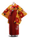 卒業式 袴 レンタル 女 レトロ モダン 女性 レンタル 女袴レンタル h081 からし色×エンジ色 卒業式袴セット 着物 レンタル 二尺袖 着物 袴 フルセッ...