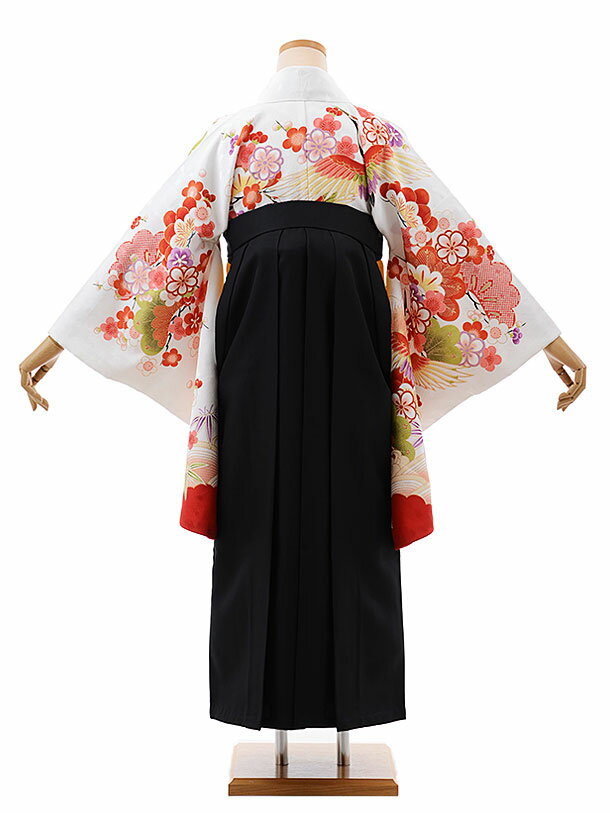 卒業式 袴 レンタル 女 女性 レンタル 卒業袴レンタル h463 白地 梅松鶴×黒袴 卒業式袴セット 着物 レンタル 二尺袖 着物 袴 フルセット 女性 大人 大学生 専門学生 卒業式 謝恩会 新品足袋プレゼント 往復送料無料【レンタル】