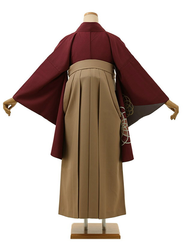 卒業式 袴 レンタル 女 女性 レンタル 卒業袴レンタル h1337 ボルドー水引xモカベージュ 着物 レンタル 二尺袖 着物 袴 フルセット 女性 大人 大学生 専門学生 卒業式 謝恩会 新品足袋プレゼント 往復送料無料【レンタル】