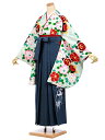 卒業式 袴 レンタル 女 女性 レンタル 卒業袴レンタル h966 クリーム水色椿×グレー袴 卒業式袴セット 着物 二尺袖 着物 袴 フルセット 女性 大人 大...