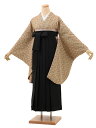 卒業式 袴 レンタル 女 女性 レンタル 卒業袴レンタル h1899 金茶小花×黒 着物 レンタル 二尺袖 着物 袴 フルセット 女性 大人 大学生 専門学生 ...