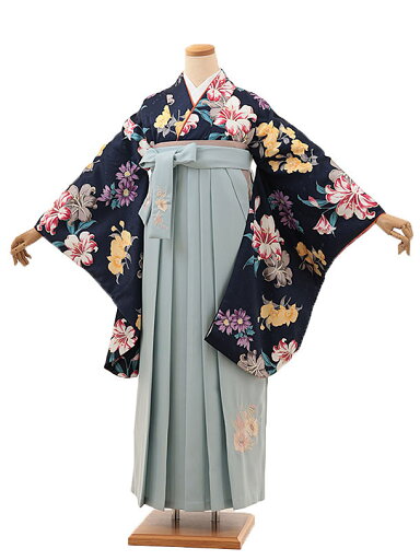 卒業式 袴 レンタル 女 女性 レンタル 卒業袴レンタル V263 紺地花×水色 着物 レンタル 二尺袖 着物 袴 フルセット 女性 大人 大学生 専門学生 卒業式 謝恩会 新品足袋プレゼント 往復送料無料【レンタル】 卒業式 袴 レンタル 女 女性 レンタル 卒業袴レンタル V263 紺地花×水色 着物 レンタル 二尺袖 着物 袴 フルセット 女性 大人 大学生 専門学生 卒業式 謝恩会 新品足袋プレゼント 往復送料無料【レンタル】
