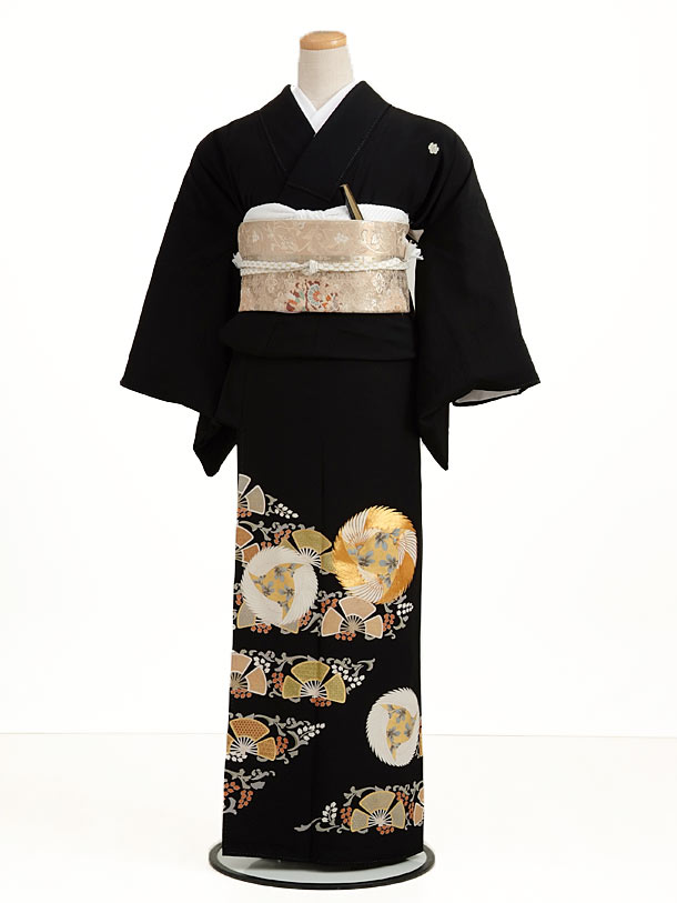 留袖 レンタル〔黒留袖 レンタル〕レンタル留袖5178変わり菊と扇/往復送料無料/新品足袋プレゼント/黒留袖/着物レンタル/女性和服/留袖/rental/黒留袖 セット/とめそで トメソデ/留袖 レンタル留袖レンタルfy16REN07【レンタル】