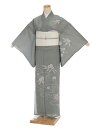 夏 サマー 訪問着 t571 利休鼠色 水面に花 絽 レンタル お宮参り 貸衣装 お茶会 新品足袋プレゼント 着物 式典 七五三 お茶会 往復送料無料 女性和服 ほうもんぎ ホウモンギ houmongi RCP 夏物【レンタル】